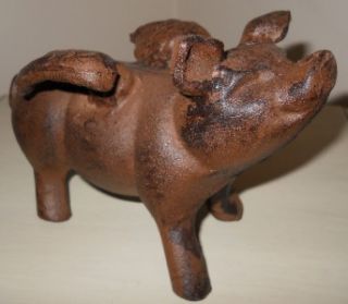 Whimsical Cast Iron Flying Pig Statue Garden Angel Pigs with Wings