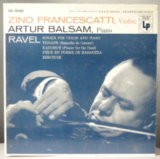 Ravel FRANCESCATTI Balsam ml 5058 Sonata Violin Piano