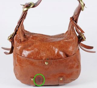 Francesco Biasia Saddle Brown Leather Hobo Shoulder Bag Purse