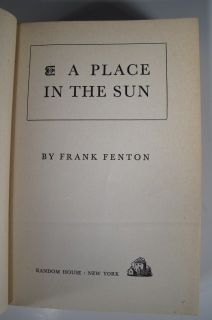 1942 RARE Signed Place in The Sun Frank Fenton 1st DJ