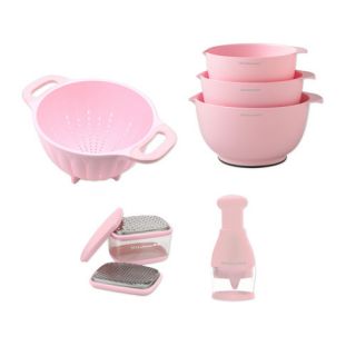  Pink KitchenAid Set 3 Mixing Bowls Colander Food Chopper Grater