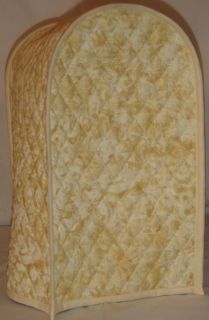 Quilted Yellow Cream Marble Food Processor Cover