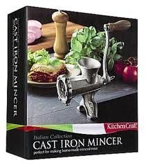 NEW Large Cast Iron 8 Mincer Meat Grinder Sausage Maker 3 Blades