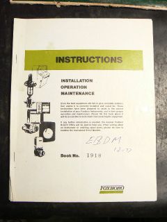 Foxboro Manual E13DM Differential Pressure Transmitter