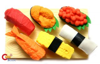 Food Sushi Erasers Collectable Set Japan Iwako Eraser