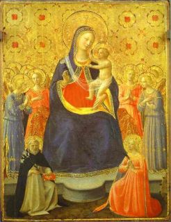 Fra Angelico Madonna w Angels STS Dominic Catherine Oil Painting