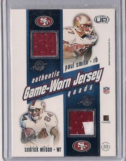 2002 Pacific Heads Up Beasley Clark Smith Wilson Quad Jersey Card