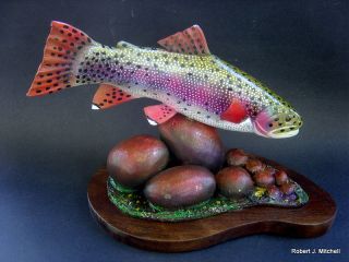 Rainbow Trout Fish Decoy by Robert J Mitchell