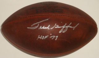 FRANK GIFFORD SIGNED OLD STYLE DUKE NFL FOOTBALL WITH HOF 77 NEW YORK