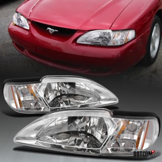 1994 1998 ford mustang crystal 1pc design headlights