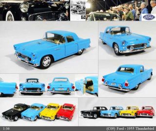 1955 Ford Thunderbird 1 36 5 Color Selection Diecast Mini Cars