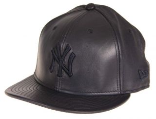 New Era Cap 59Fifty Fitted Hat NY Yankees Navy Leather