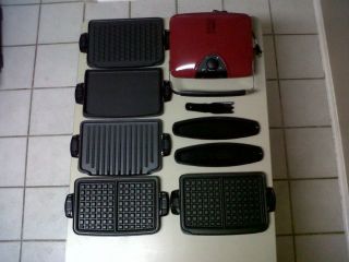 George Foreman Next Grilleration G5 Grill Removable Plates & Waffle