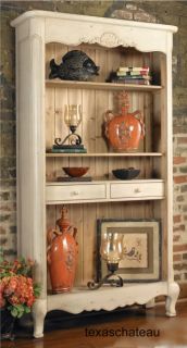 Tuscan French Country Style Decor Furniture Painted Cupboard Bookcase