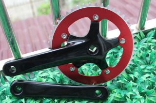 Single Speed Fixed Gear Bike Bicycle Crank Crankset 46t 170mm red