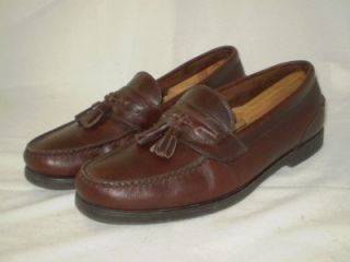 mens French shriner comfort tasseled loafers leather brown 12 M