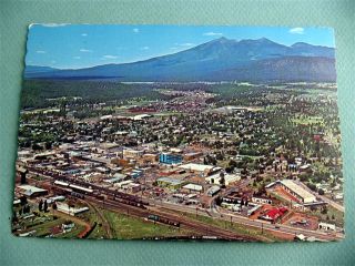 Aerial Downtown View 2 Flagstaff Arizona AZ Vintage Postcard Route 66