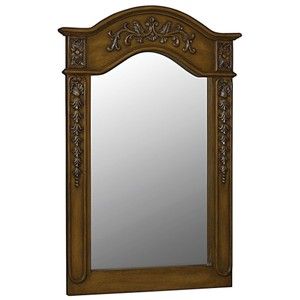 Belle Foret BF0036 French Country Carved Potrait Mirror Medium Oak