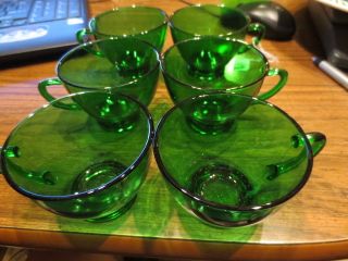 Anchor Hocking Forrest Green Punch Cups