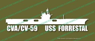 CVA 59 CV 59 USS Forrestal Carrier Navy Vinyl Sticker