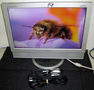 19 Samsung LCD Flat Panel Monitor TV 940mW VGA DVI Screen Stand