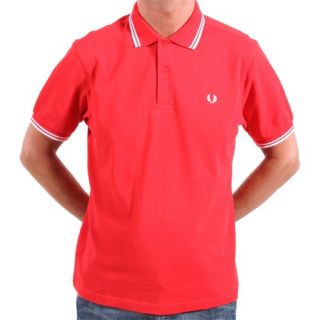 fred perry m1200 red white polo shirt size xl original style fred