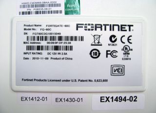 fortinet fortigate 60c router firewall with vpn
