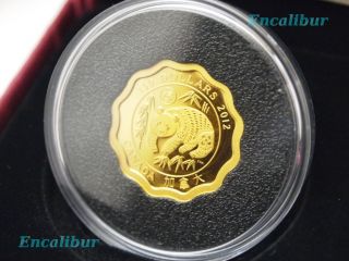  oz 99999 Pure Gold Blessing of Good Fortun Panda Scalloped Coin