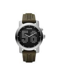 Fossil Big Tic Olive Silicone Negative Display Mens Watch ANIMATED NEW