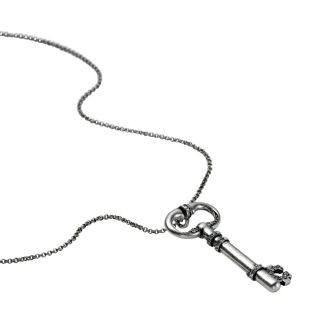 Fossil Brand Boyfriend Starter Charm Necklace Silver Tone Chain $38