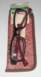 Foster Grant Green View EcoFriendly Reading Glasses 2 50 New with Tags