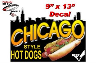 Chicago Style Hot Dogs 9x13 Decal for Hot Dog Cart Concession