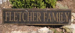 Fletcher Family Name Sign Personalized Lastname Painted Wooden Sign