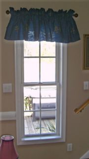 Navy Royal Blue Fleur de Lis Window Curtain Valance New