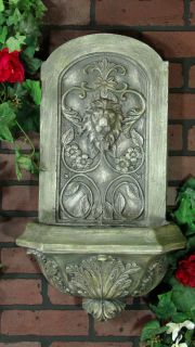 Decorative Lion Outdoor Wall Fountain French Limestone Finish