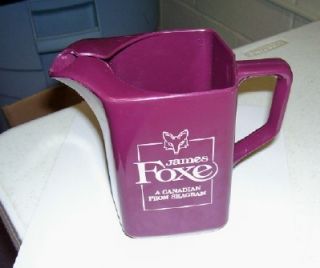 Vintage James Foxe Seagrams Canadian Whiskey Pitcher