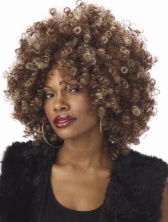 Womens Halloween Costume 70 Foxy Cleopatra Afro fro Wig