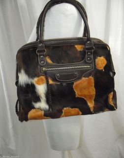 BNWOT FRANCES COBIASIA PONY HAIR & LEATHER BROWN LEATHER STUNNING