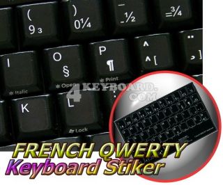French QWERTY Non Transparent Keyboard Sticker Black