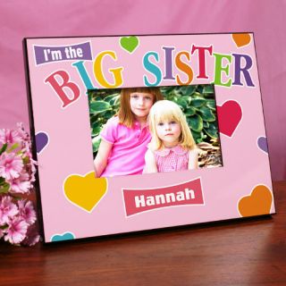 Pink Big Sister Heart Personalized Printed Frame