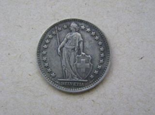 1945 Swiss 1 Fr Franc Coin VG Condition Switzerland