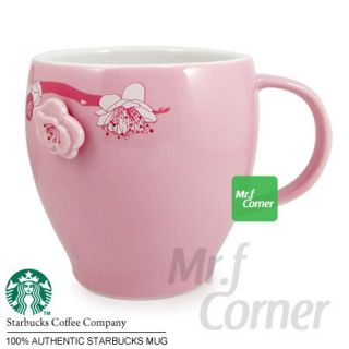  Starbucks Pink Cherry Blossom Flower Travel Cup Mug New 2012