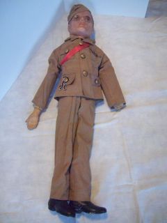 Antique Freundlich 26 Composition Soldier Doll 1942 Circa