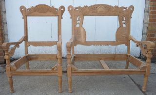  Oak Loveseat Chair Early 1900s Ready to Refinish Reupholster