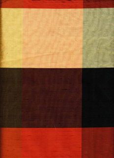 Kravet Duppioni Silk Buffalo Check Red Black Brown Drapery Fabric 1 5