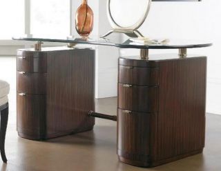 Thomasville Furniture Bogart Luxe Glass Top Vanity Desk
