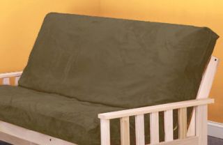 Micro Suede Futon Cover Moss Green Plush Full Size
