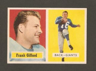 1957 Topps 88 Frank Gifford New York Giants Near Mint