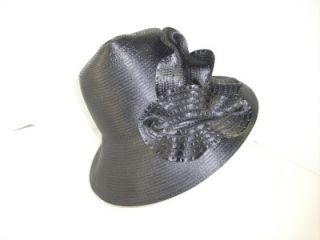 Frank Olive 9075383 Black Paper Straw Church Kentucky Derby Womens Hat