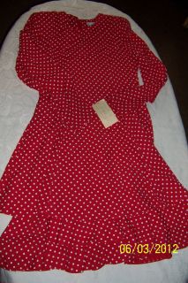 Frank Vintage size 8 red poka dot dress Still has tags attached